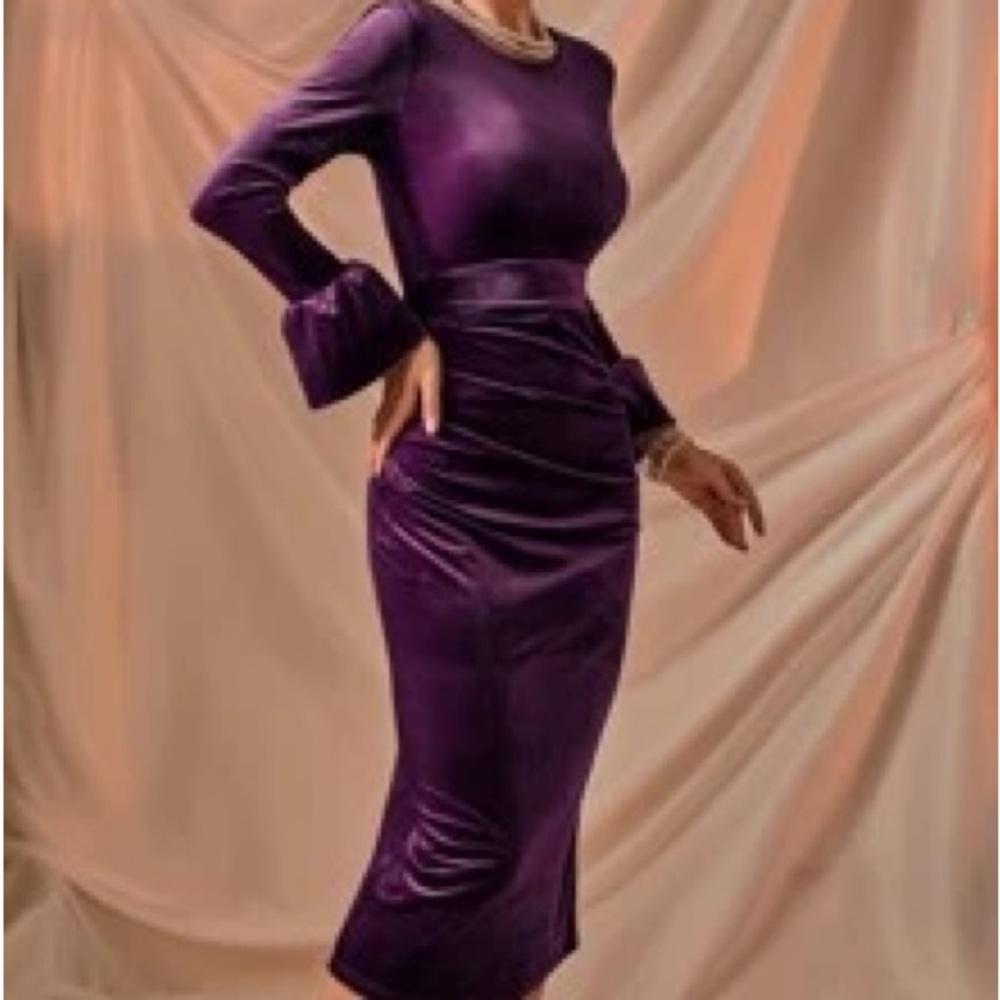 New Velvet Long Sleeve Dress